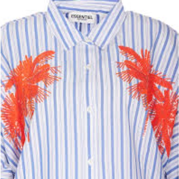 Robert Graham Striped Button-Down Shirt with Red Palm Embroidery - Picture 10 of 10